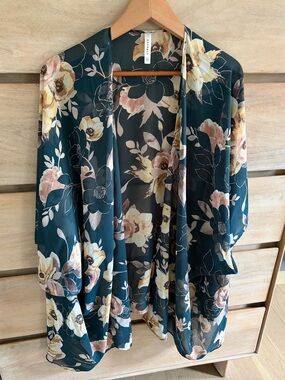 Pinkblush Teal Floral Cover Up